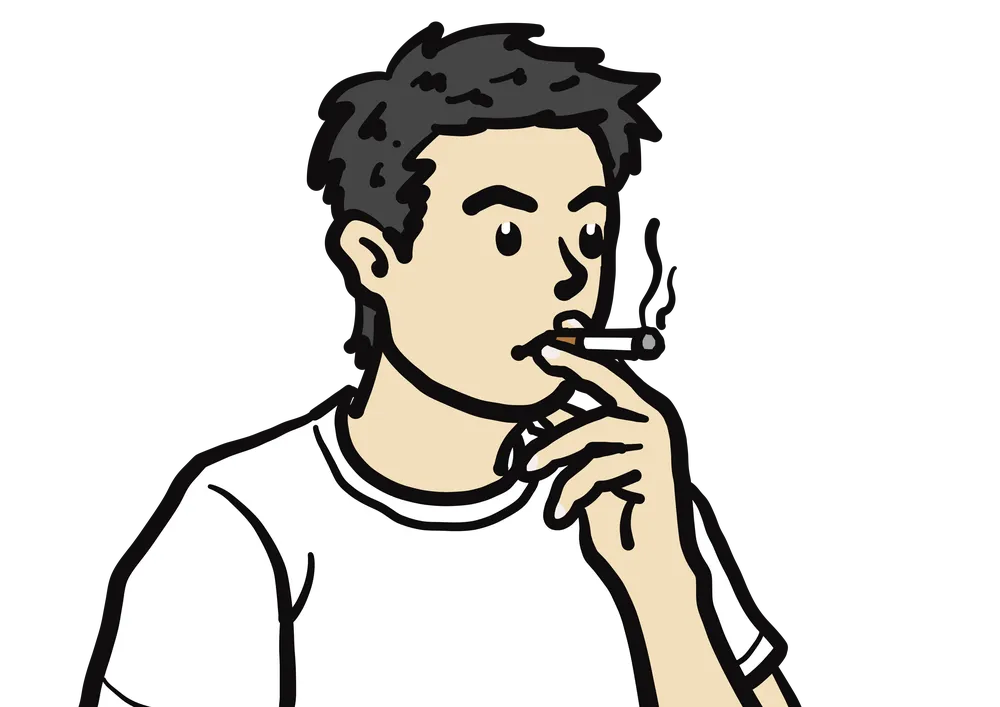 タバコを吸う様子を表すイラスト