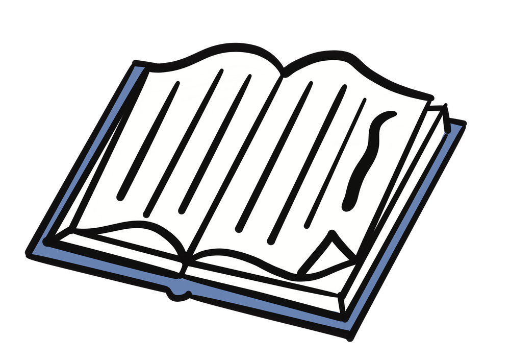 本を開いた状態のイラスト