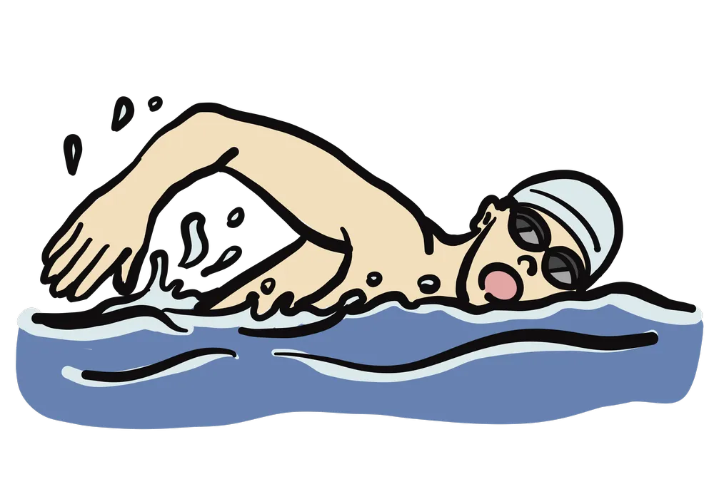 泳いでいる様子を表すイラスト