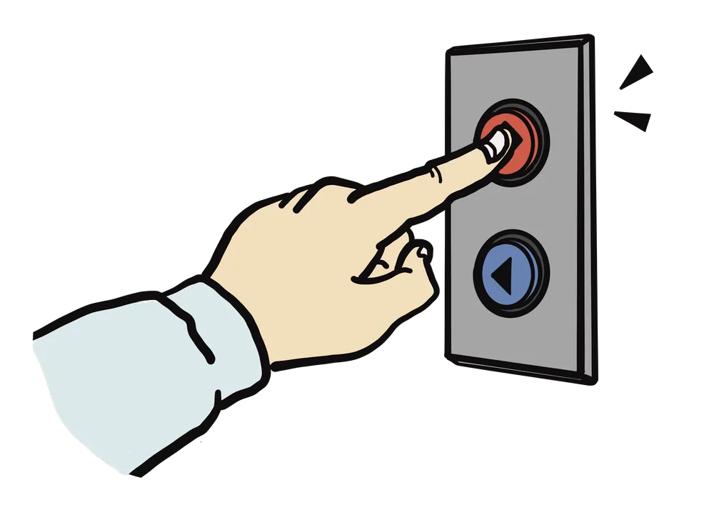 ボタンを押す様子を表すイラスト