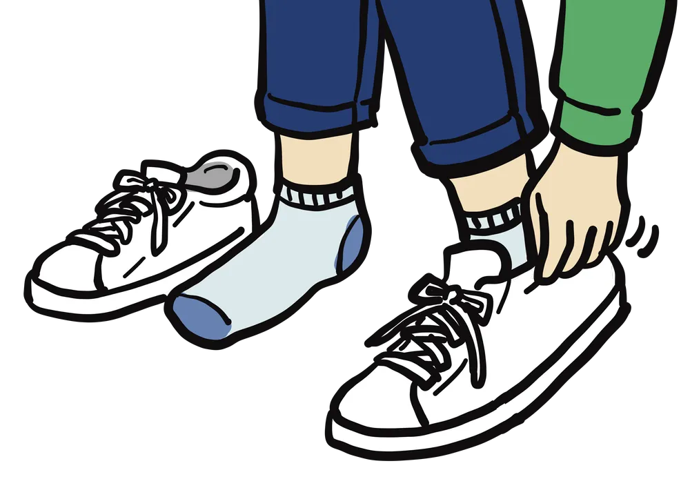 靴を脱ぐ様子を表すイラスト