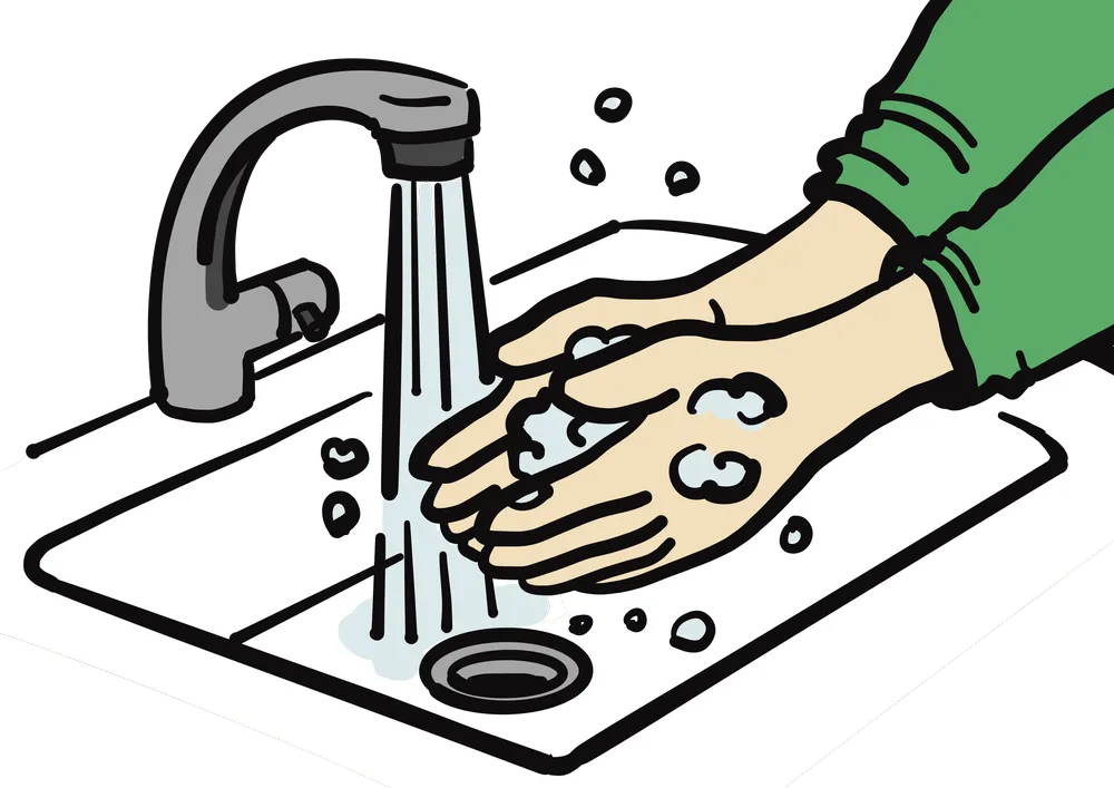 手を洗う様子を表すイラスト