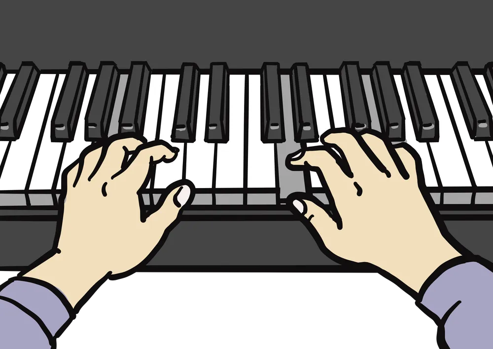ピアノを弾く様子を表すイラスト