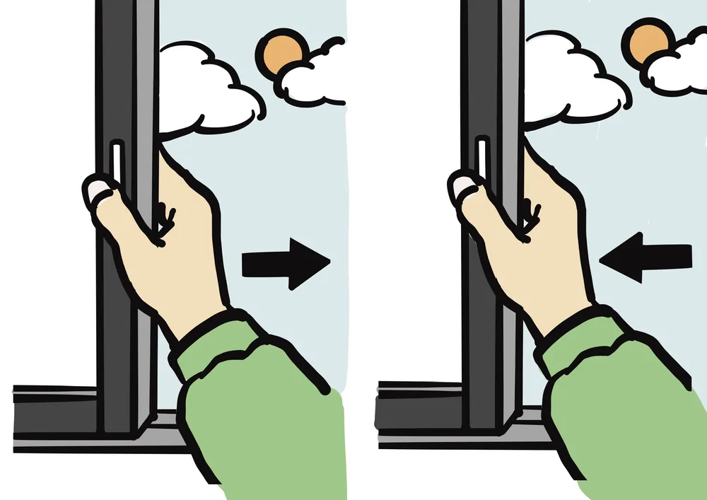 窓を開ける、閉めるのイラスト