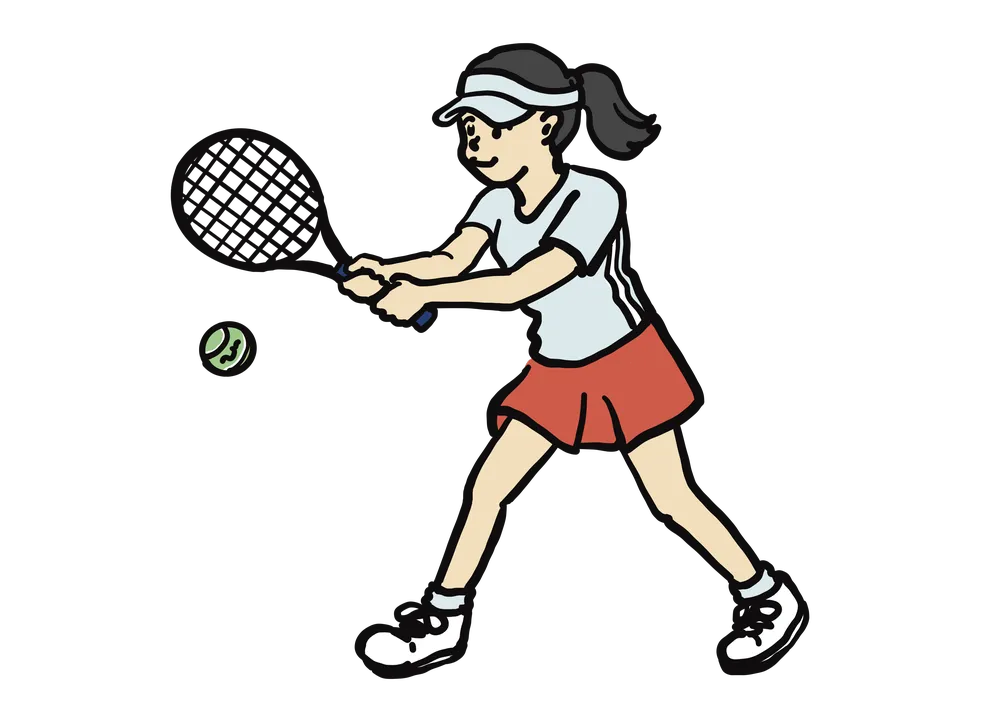 テニスをする女性のイラスト