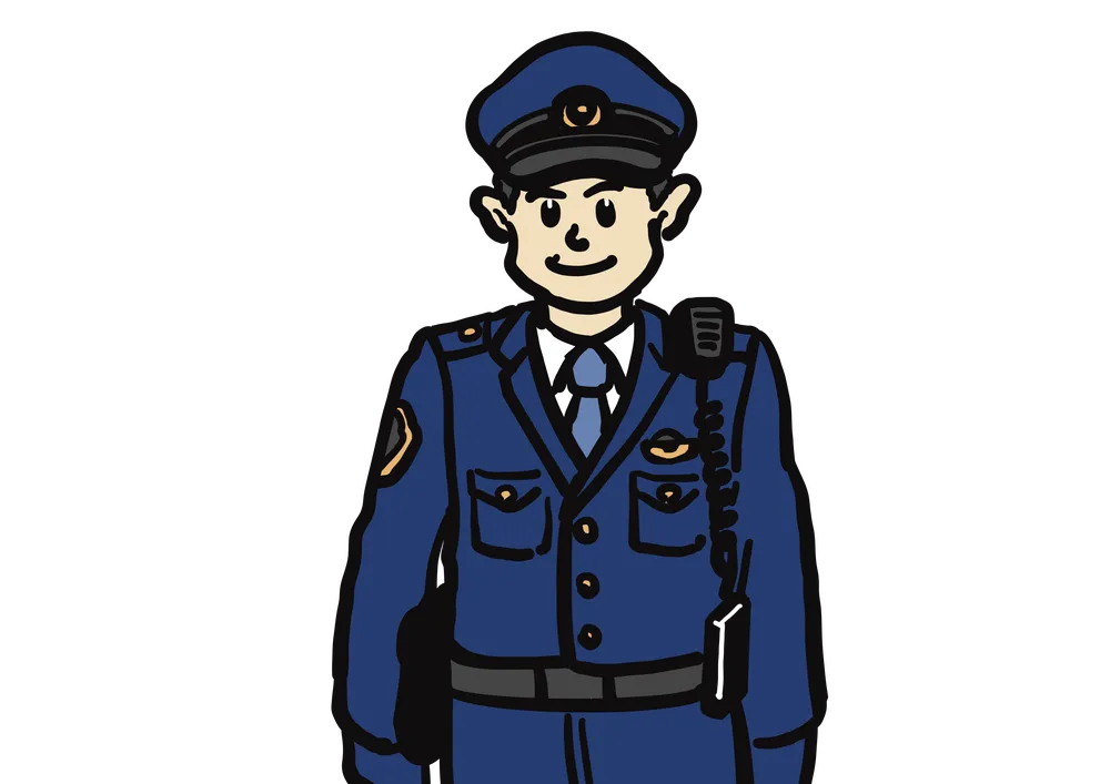 警察官が立っている様子。
